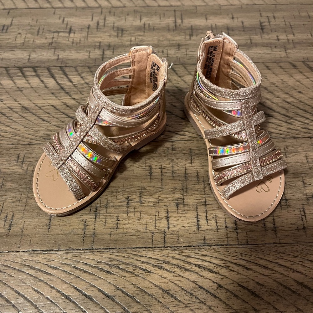 Gladiator Gold Metallic Baby/Toddler Sandals Size 5
